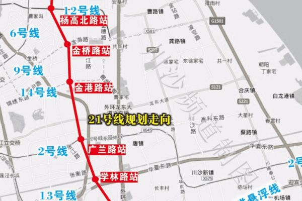 上海地铁21号线最新版线路图揭晓